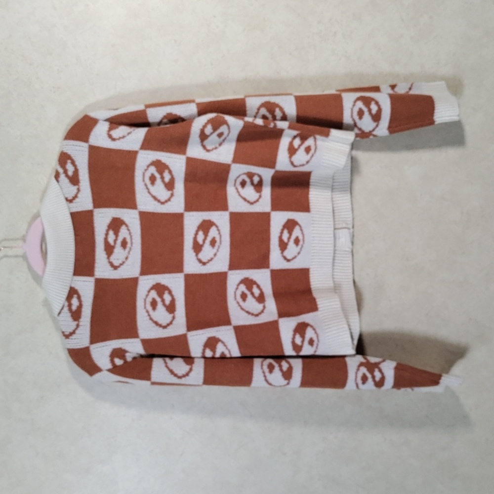 05112 Earthbound cream & rust block print ying & yang cardigan M - Picture 8 of 11